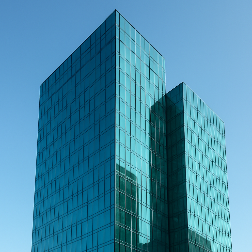 Modern glass office building representing Gabriel Liason and Development headquarters